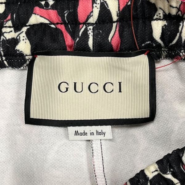 グッチ GUCCI パンツ フレンチブルドッグ 犬 ストライプ シェリー 黒 ピンク 赤 グリーン コットン M メンズ S 5 W 277