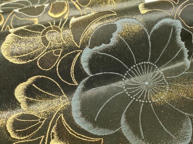 ★辻が花★　袋帯 袋帯 秀品 辻が花柄 箔 金糸 銀色 お太鼓柄 正絹 【中古