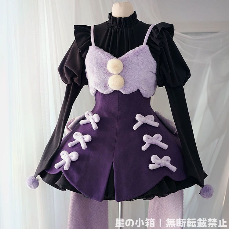 2024年新品 星光Lolita 小小的魔法と願い ロリータワンピース OP ドレス ピンク パープル チョコレート 全3色 魔法少女風 可愛らしい尾付き 日常・イベント コスプレ対応 ワンピース 衣装 コス