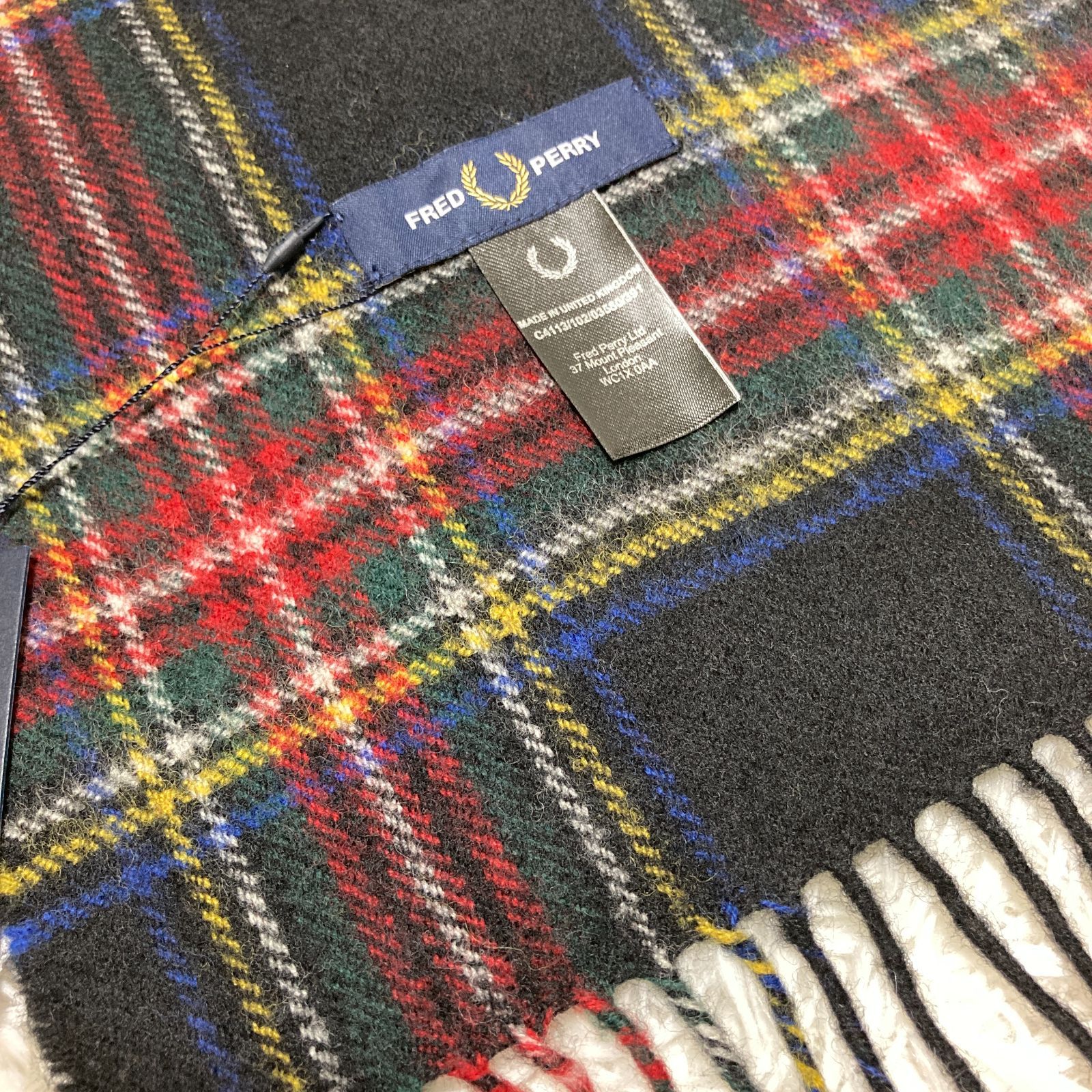 Tartan Fred perryマフラー チェック FRED PERRY フレッドペリーの