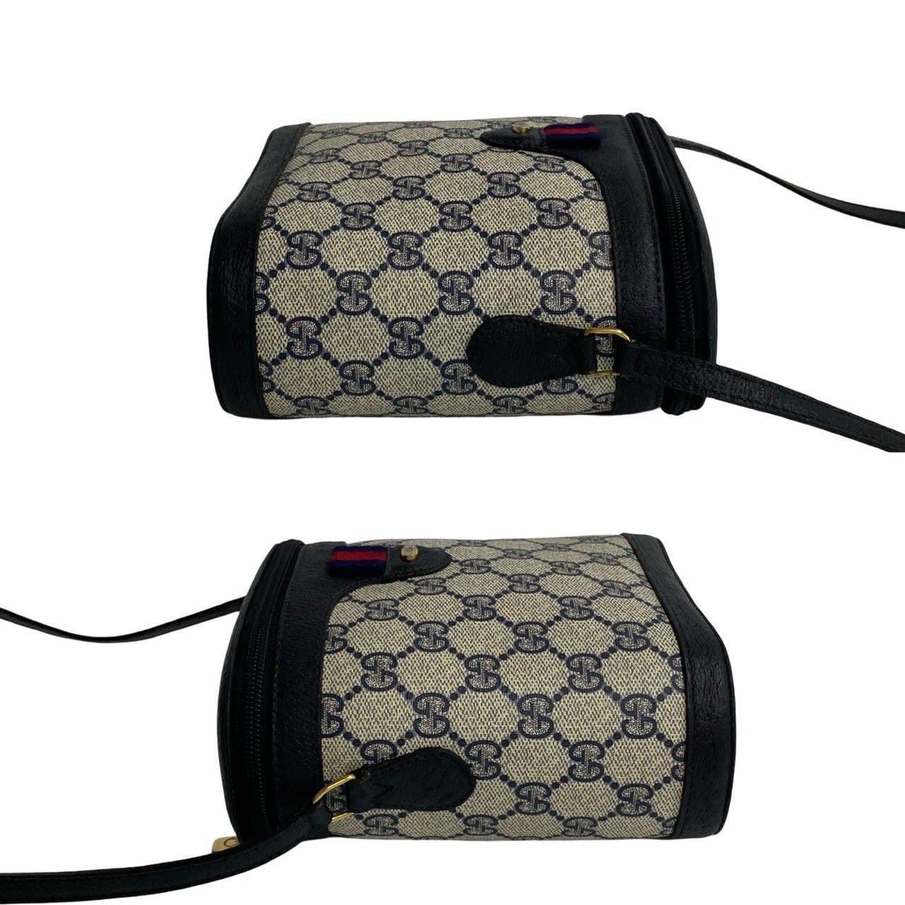 極 美品 GUCCI グッチ オールドグッチ ヴィンテージ ネイビー シェリーライン レザー ミニ ショルダーバッグ ポシェット 25803 -  メルカリ