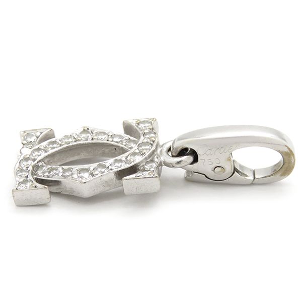カルティエ Cartier ペンダントトップ C2 2Cチャーム ダイヤ K18WG