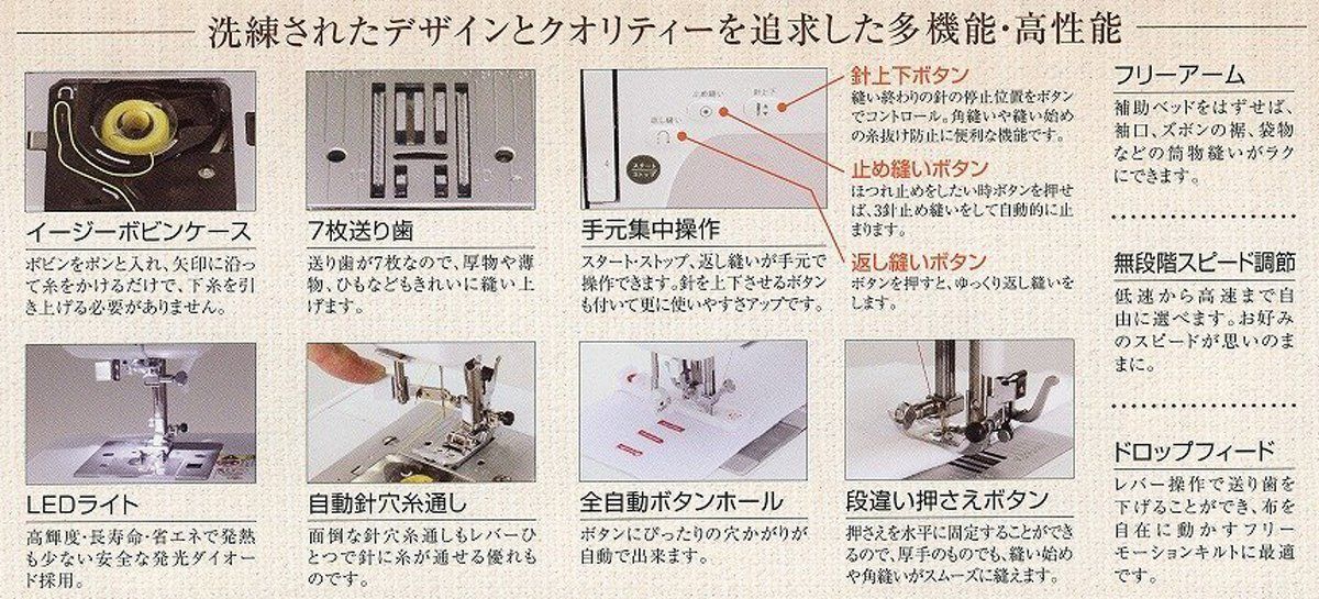 文字縫い機能搭載