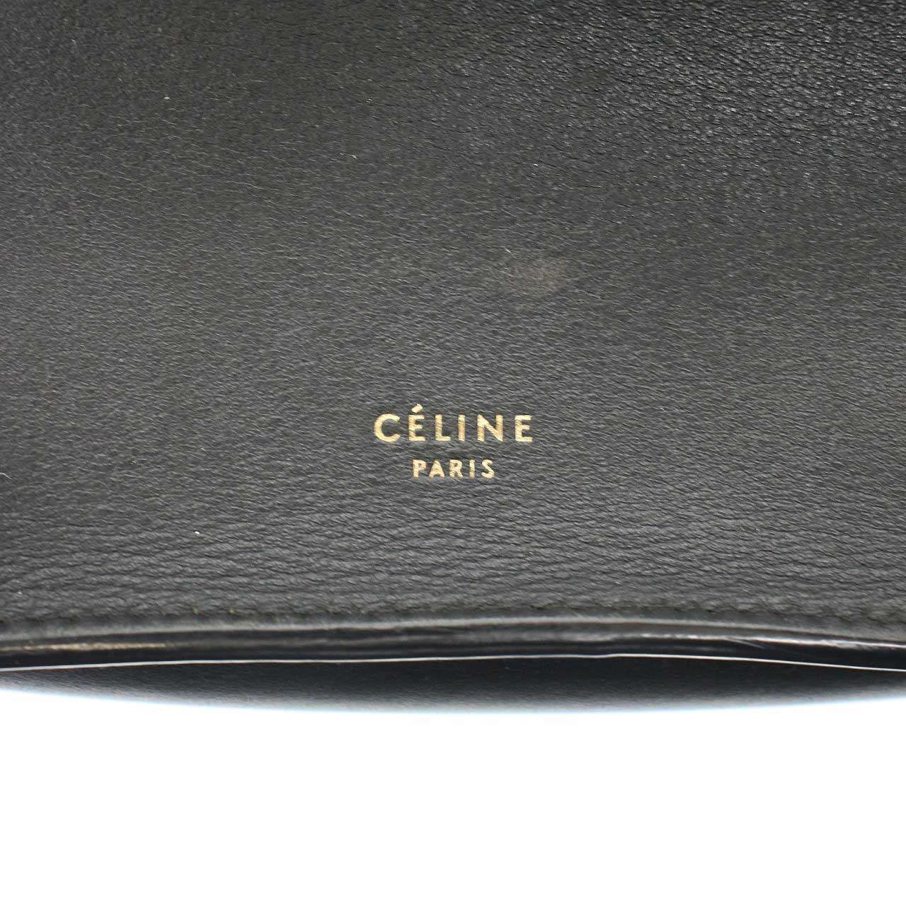 CELINE セリーヌ Phoebe Philo クラスプミニ レザーショルダーバッグ  ブラック CELINE（セリーヌ） CELINE Phoebe Philo クラスプミニ レザー