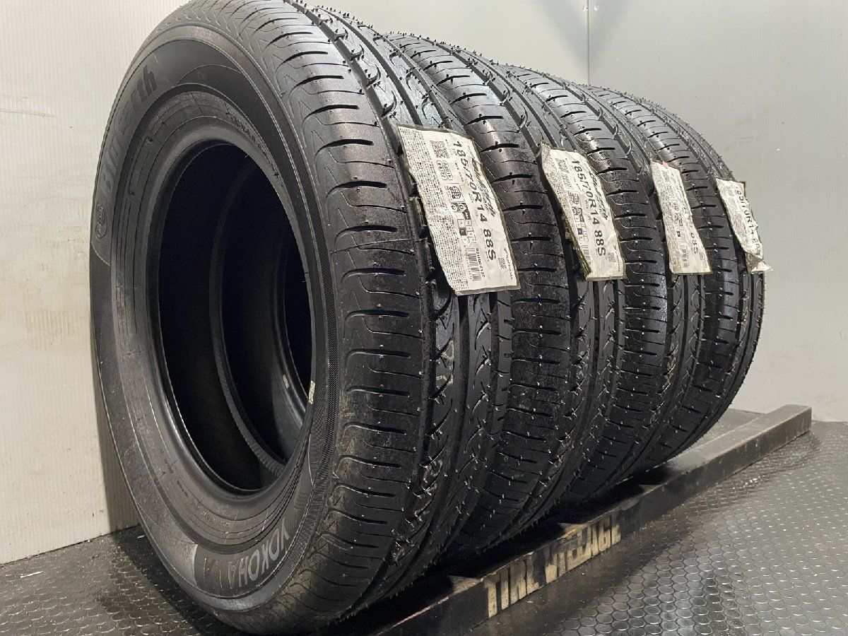 YOKOHAMA BluEarth AE-01F 185 70R14 88S 14インチ 夏タイヤ 4本 20年製 ノート アリオン プレミオ アレックス等 MTR433