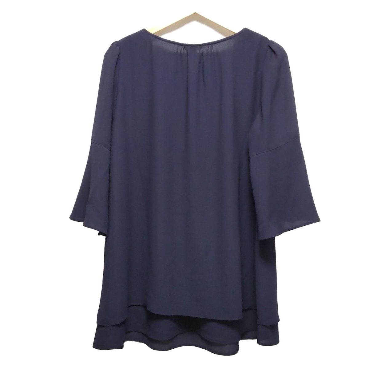 お得なセール商品も！ Rose Tiara ローズティアラ チュニック サイズ42 L レディース - ダークネイビー クルーネック 七分袖 フラワー 花