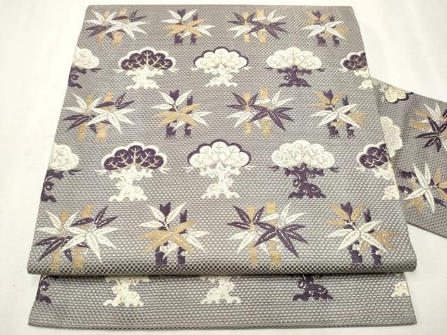 平和屋着物○西陣 川島織物 九寸名古屋帯 唐織 花唐草丸文 正絹