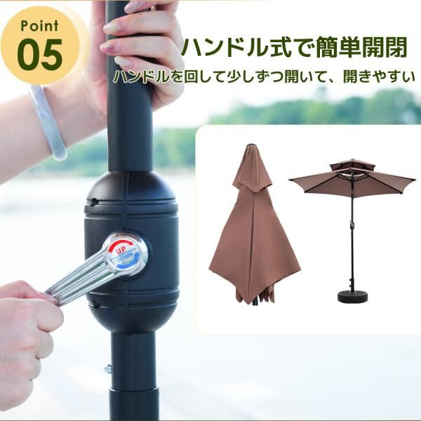 パラソル ハワイアン パラソル単体 ナチュラル 直径220cm 30+UPF紫外線