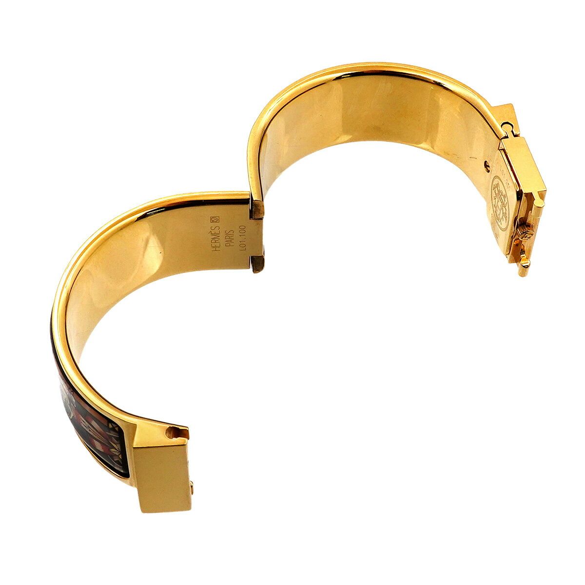 HERMES ロケLO1 201バングルウォッチ ヴィンテージゴールド 七宝焼き エルメス HERMES ロケ レディース 腕時計 バングル ウォッチ L01.201