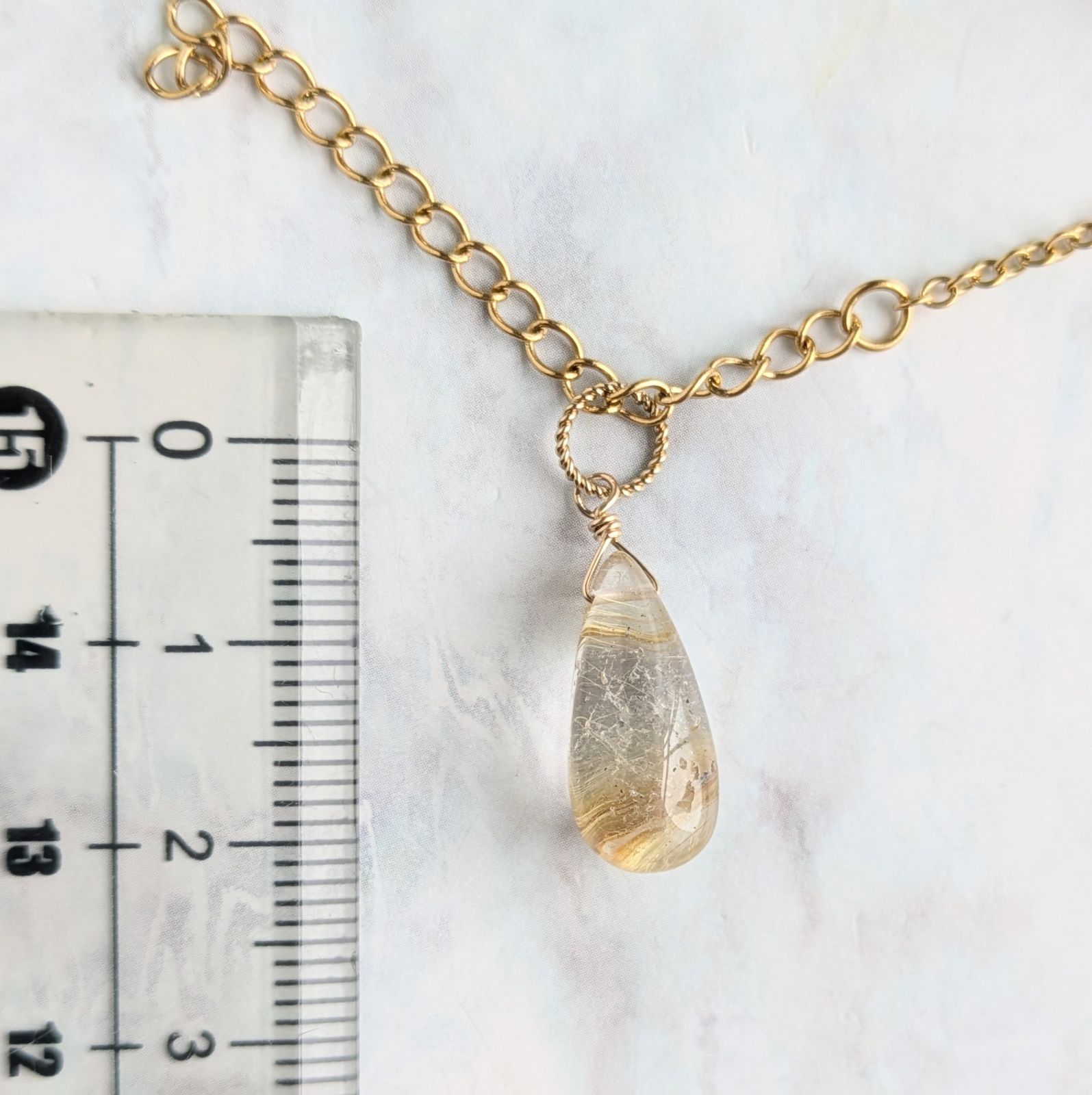 天然石【ルチルクォーツ】ペンダント ネックレス rutilated quartz pendant