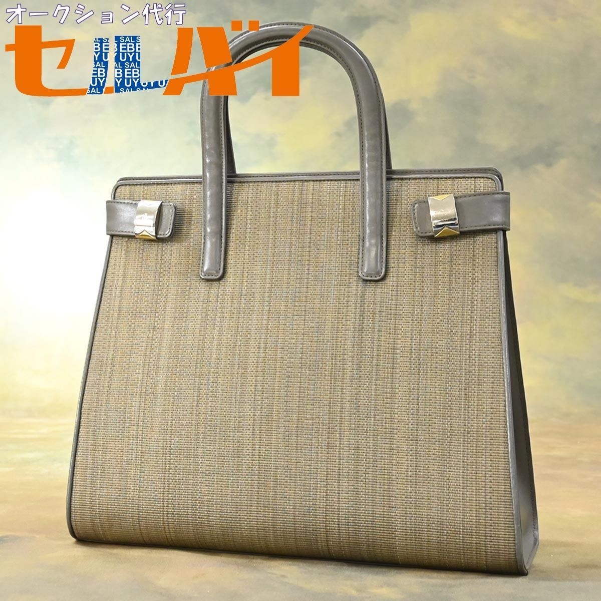 極美品】COMTESS 小賢しい ホースヘア×レザー グレー ゴールド金具  