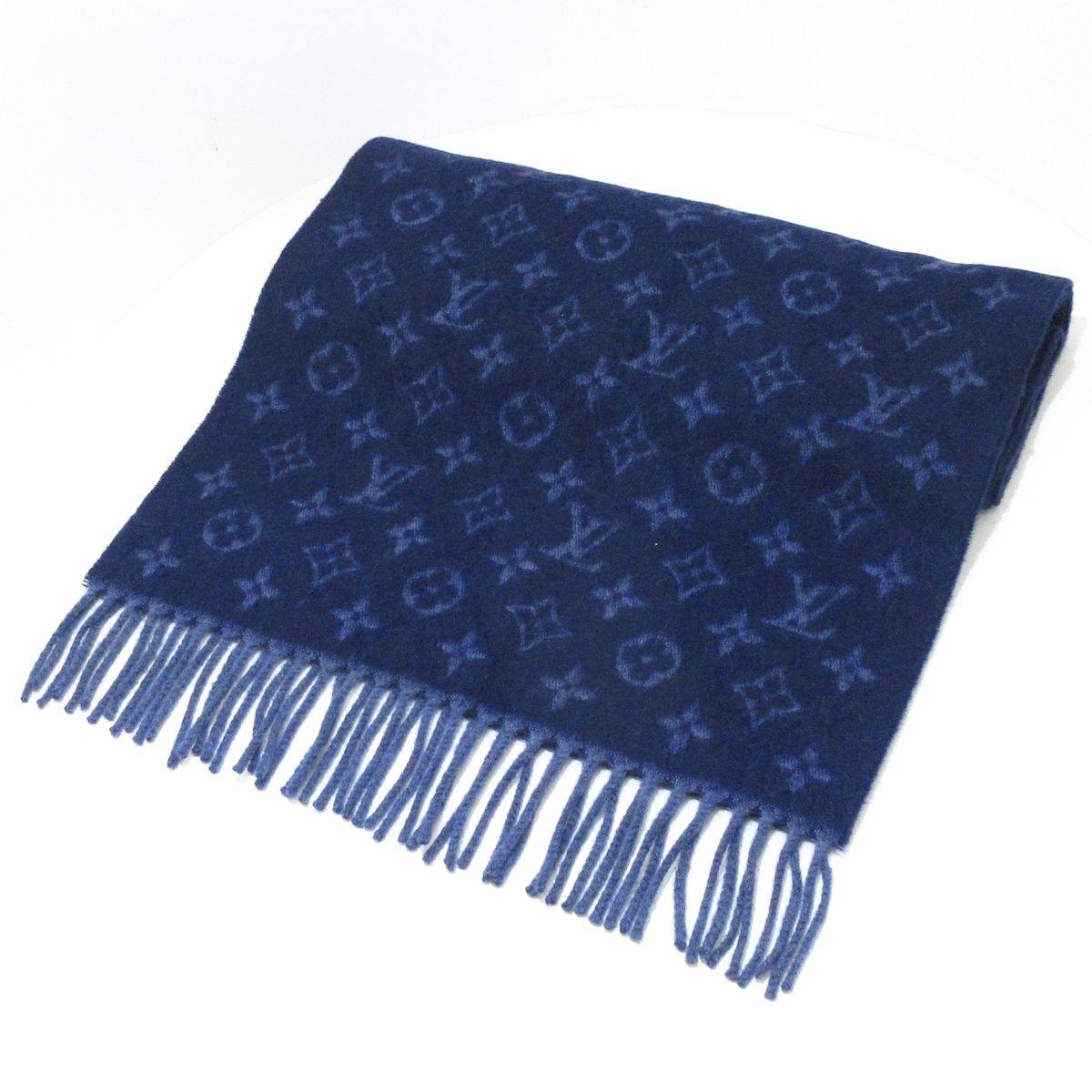 ルイヴィトン マフラー モノグラム グラディエント ブルーマリーヌ ネイビー LOUIS VUITTON(ルイヴィトン) マフラー美品 エシャルプ