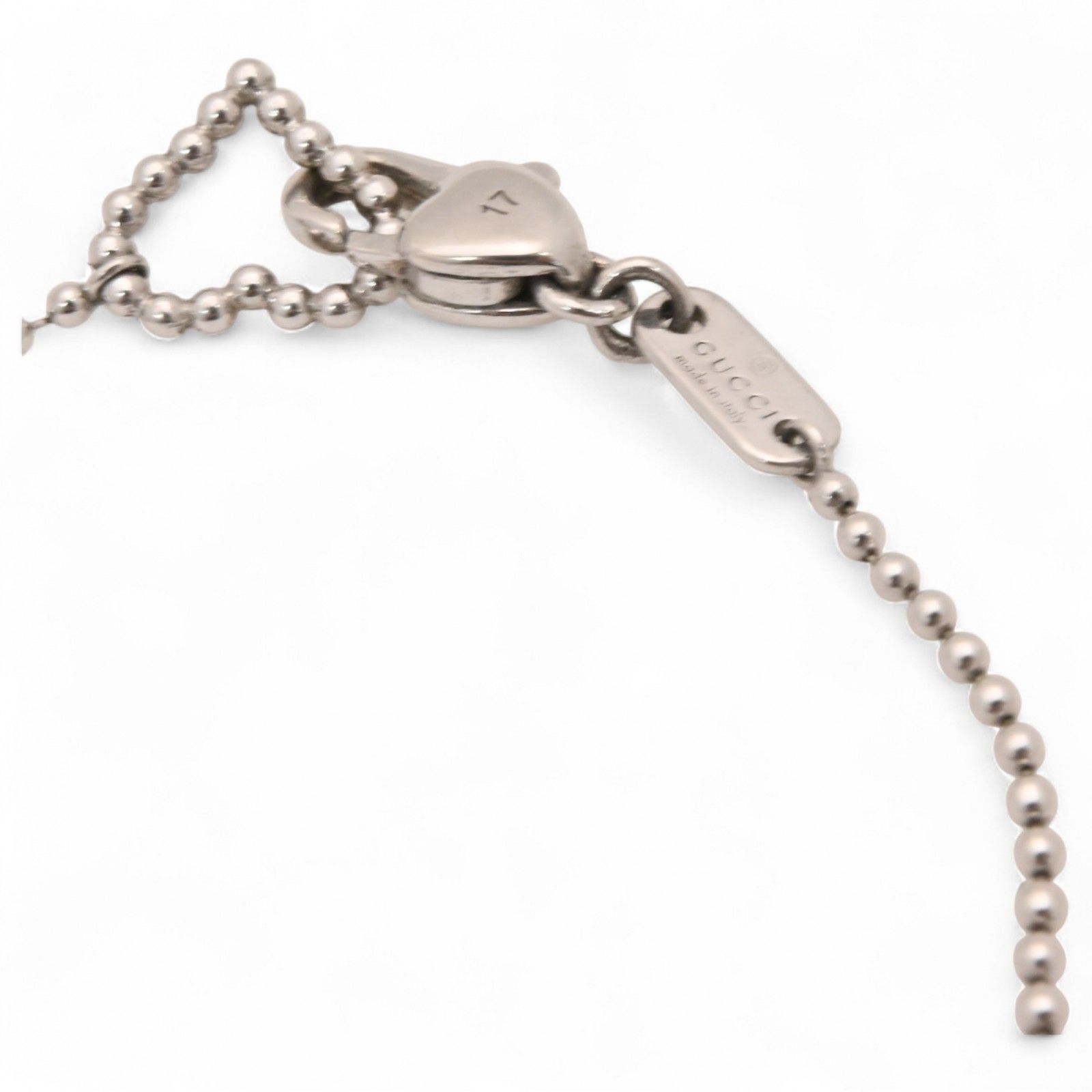 グッチ ボールチェーン ブレスレット ハートモチーフ シルバー Aランク gu8806sz