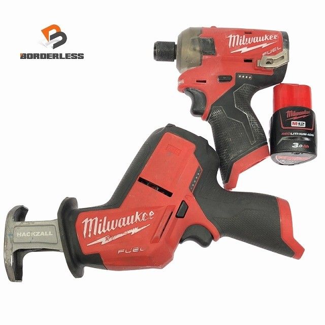 品 Milwaukee ミルウォーキー レシプロソー M12CHZ インパクトドライバ M12FQID バッテリ1個 12V3.0Ah 付き117076