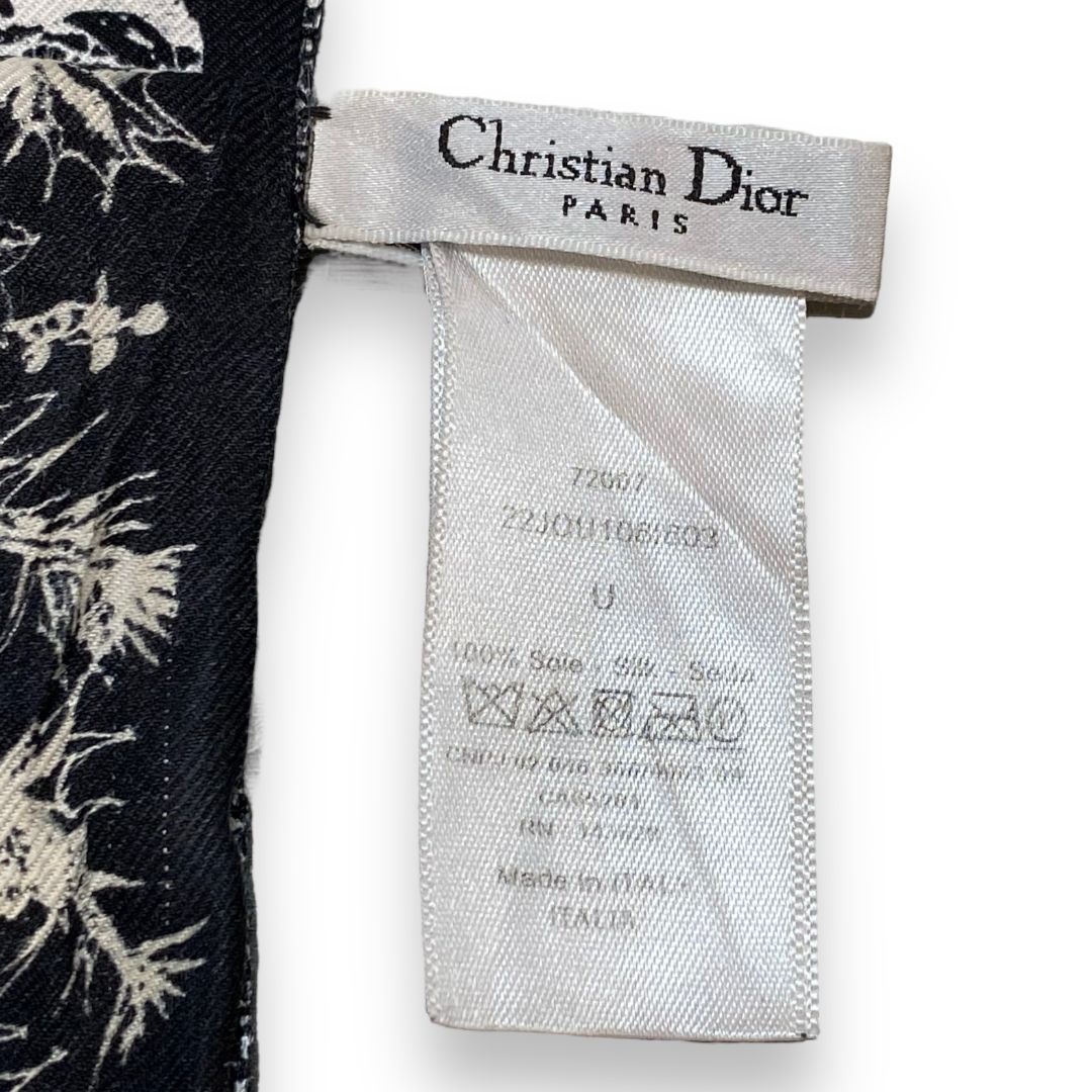 Toile de Jouy Sauvage Mitzah Scarf Ivory and Gray Silk Twill