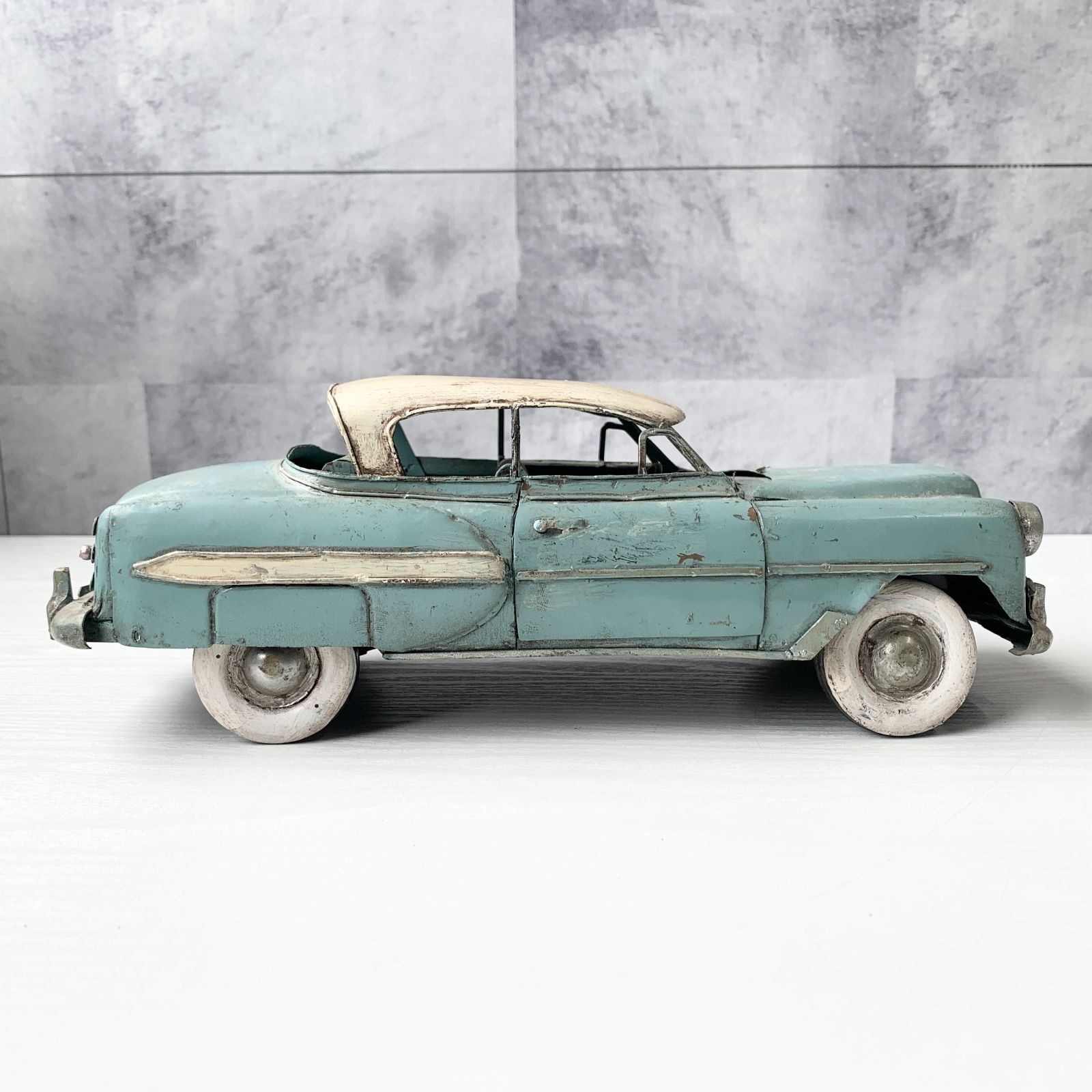 レア！ ブリキの車 シボレー ベルエア 1953 水色 ドア開閉式