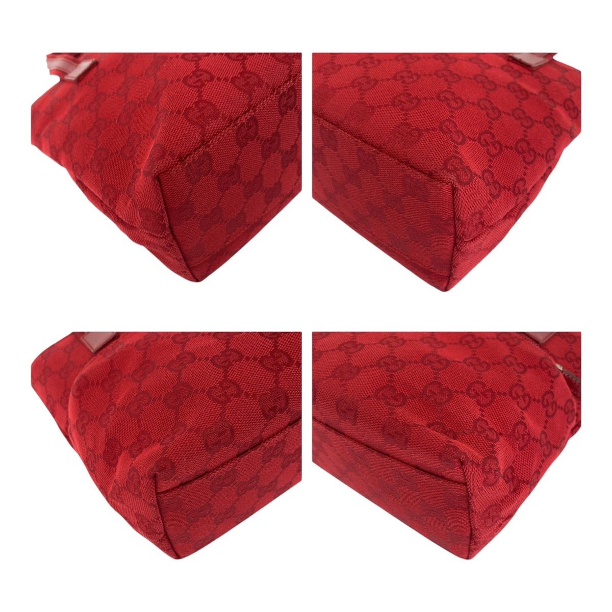 グッチ　Gucci GGパターン クラッチバッグ レッド　中古品 GUCCI グッチ トートバッグ GGキャンバス レザー レッド グレー