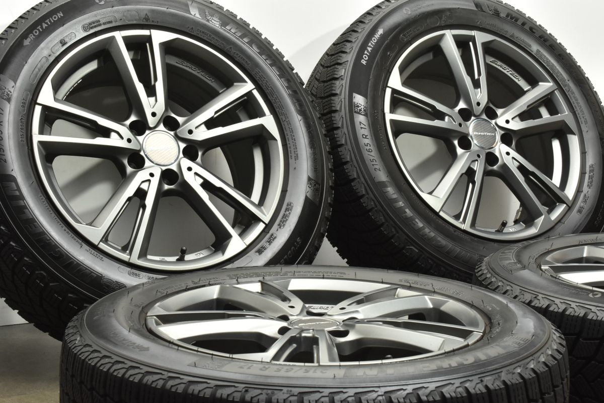 バリ溝 ユーロテック ガヤ ソリ 17in 7J 43 PCD112 ハブ径57.1ｍｍ ミシュラン X-ICE SNOW 215 65R17 アウディ F3 Q3 スポーツバック