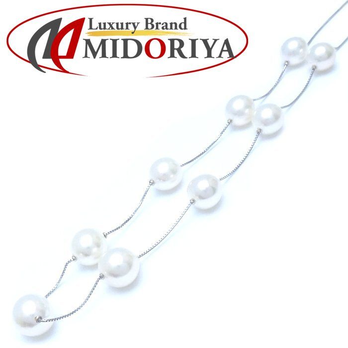 ステーションパール ネックレス 真珠7.1～9.4ミリ 9珠 Pt850プラチナ  