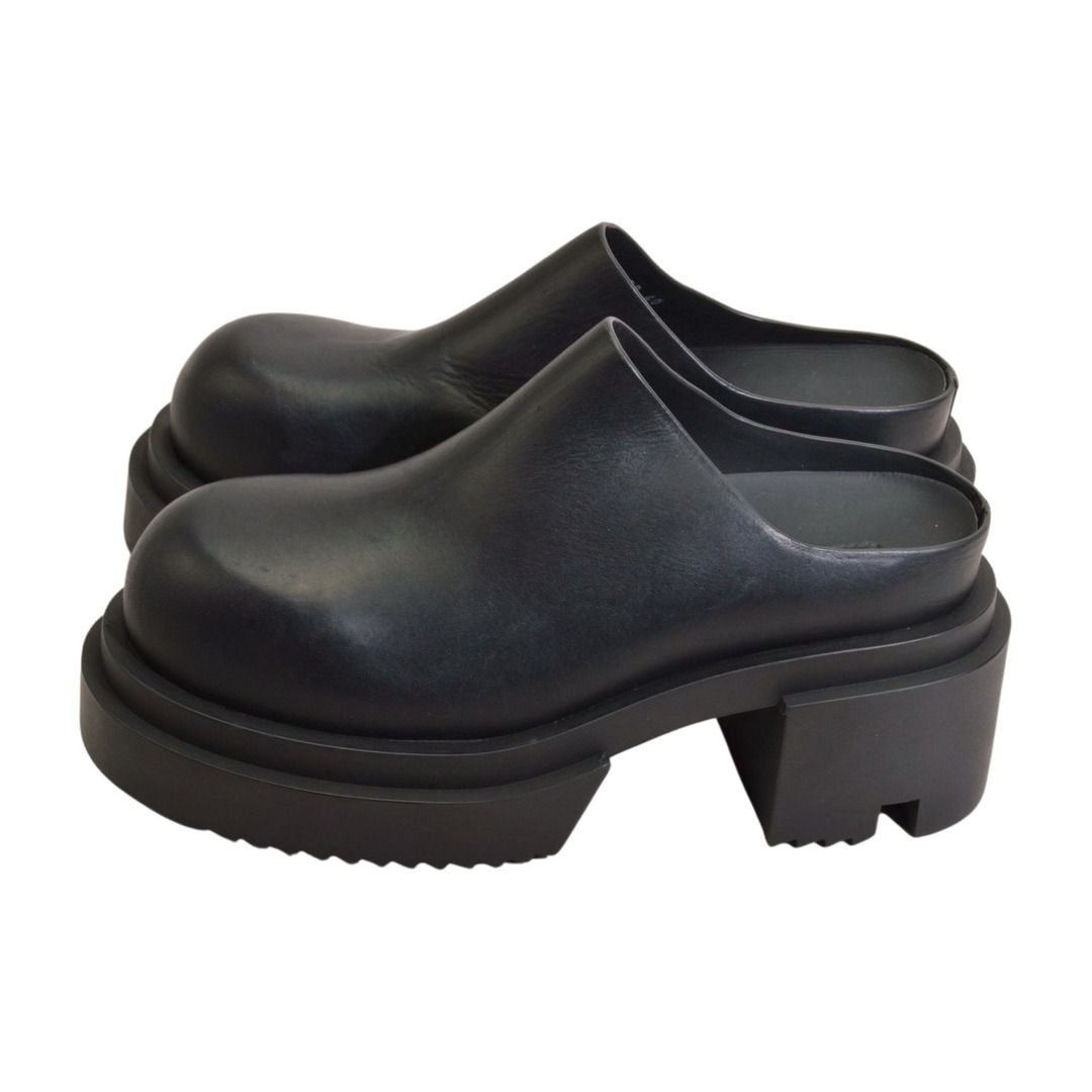 リックオウエンス Rick Owens BOGUN SLIDE ボーガン スライド レザー サボ サンダル ミュール スリッポン 40 ブラック メンズ F-YA 1130