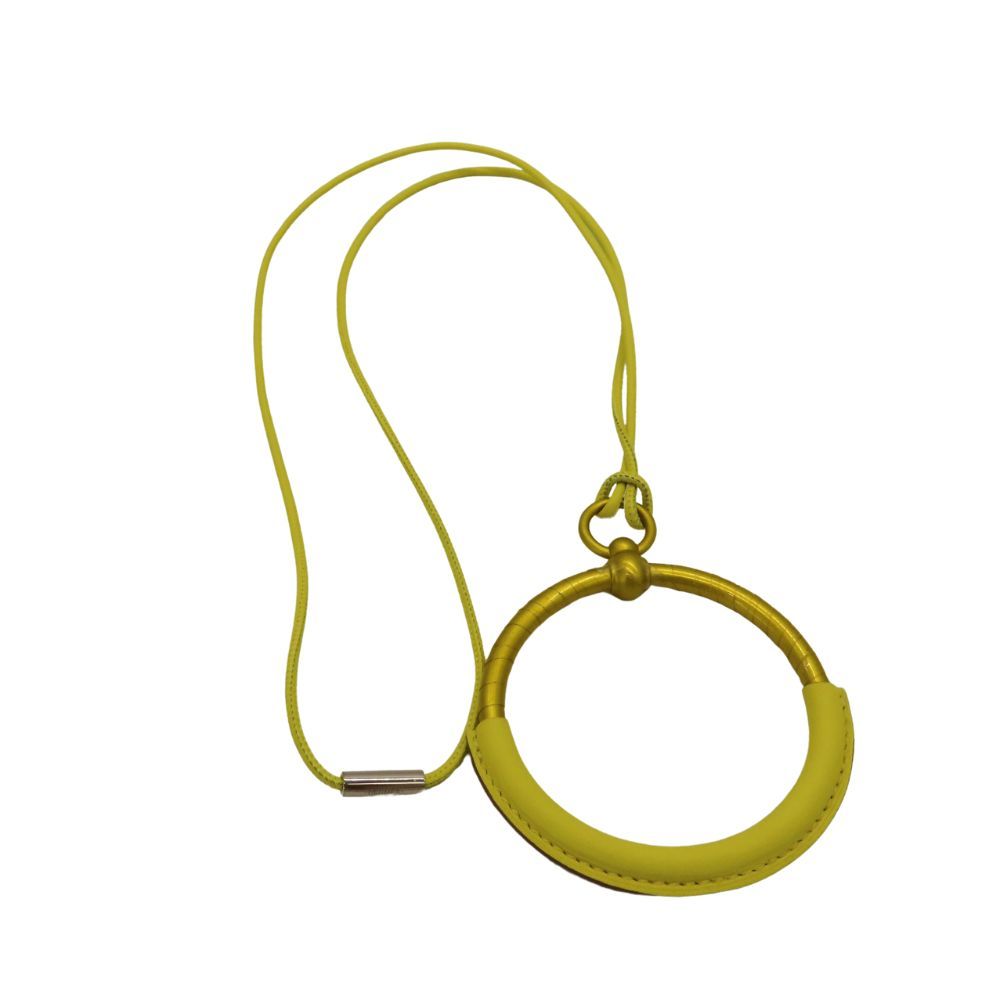 ≪ ≫ HERMES エルメス ループグランペンダント ライム ヴォースイフト×アルミニウム ネックレス アクセサリー ペンダント A2404666 無料ギフトラッピング承ります