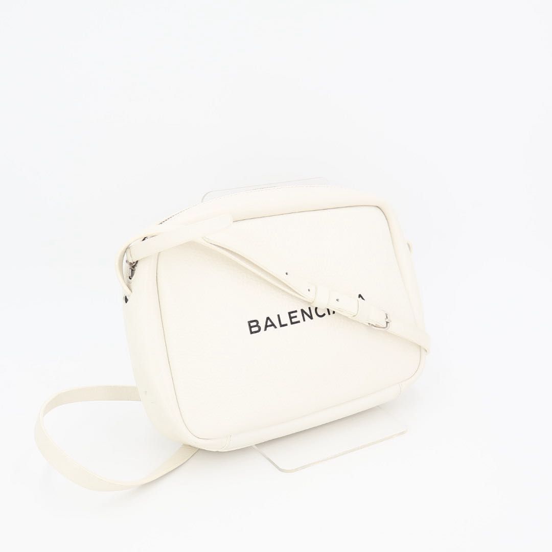 バレンシアガ BALENCIAGA ショルダーバッグ エブリデイ カメラバッグ S 489812 ホワイト|ブラック レザー エブリデイ ショルダーバッグ