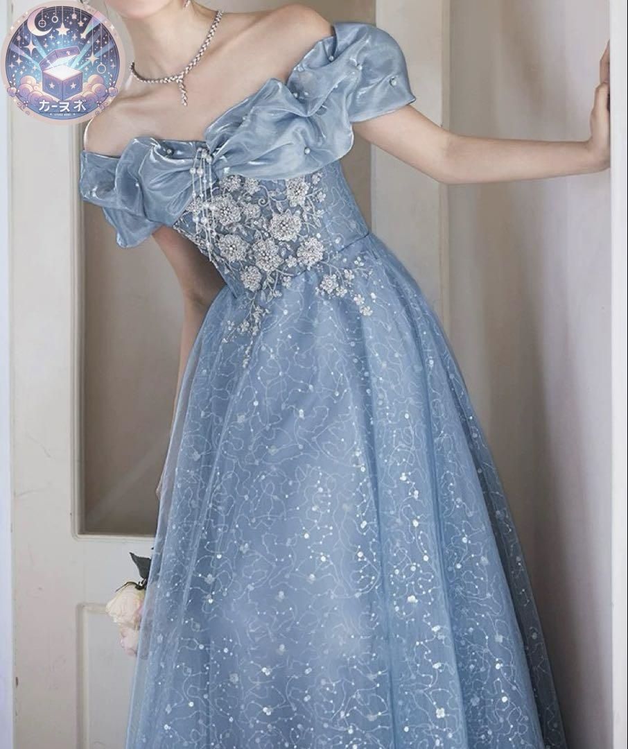 新品未使用 お花のデザインにパールが可愛い フリルのオフショル