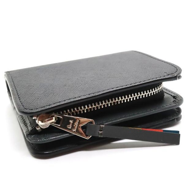 【未使用級】ポールスミス レザー ブライトストライププラー 黒 二つ折り財布 楽天市場】ポールスミス (paul smith) 折財布 ブラック ブライト