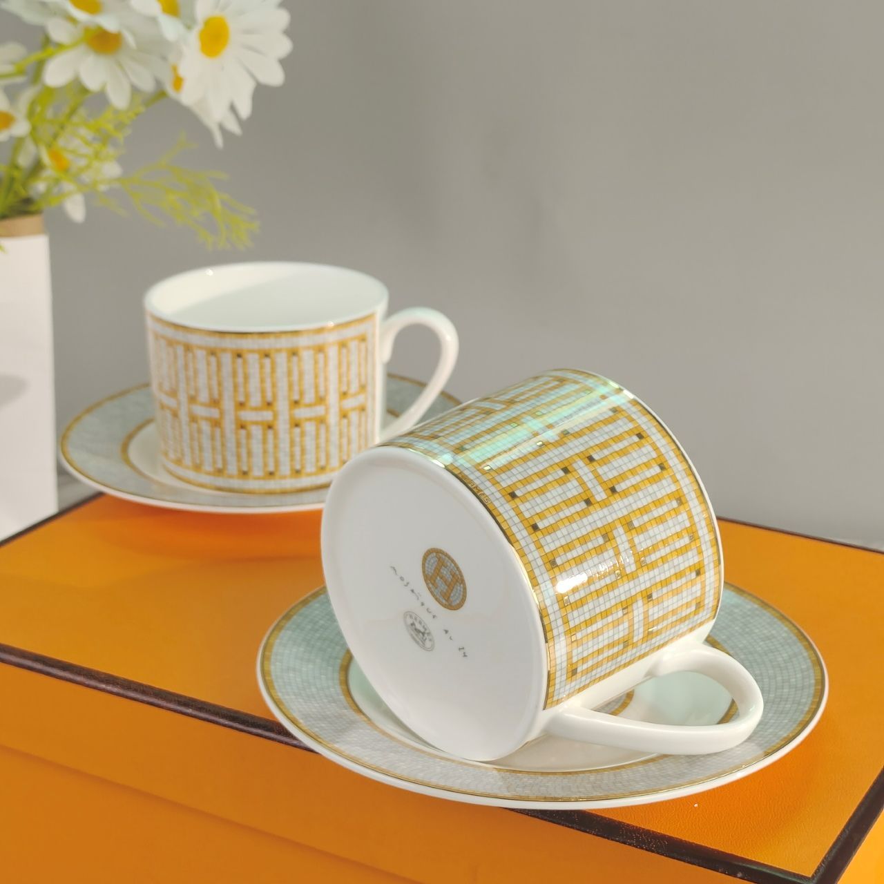 新品未使用 正規品】エルメス ティーカップ ソーサー モザイク24 面倒  