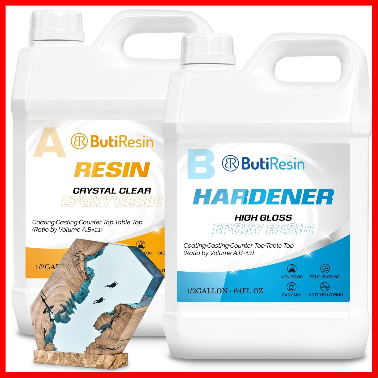 ラスト1点】ButiResin エポキシ樹脂 二液性レジン液 大容量 1
