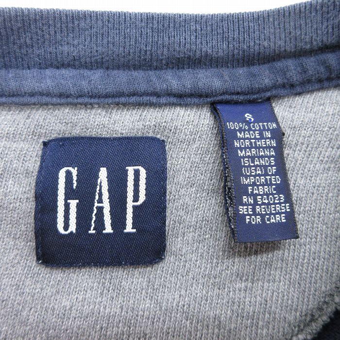 XL/古着 ギャップ GAP 長袖 ビンテージ Tシャツ メンズ 00s 無地 ツートンカラー コットン クルーネック 紺他 ネイビー 24aug03 中古