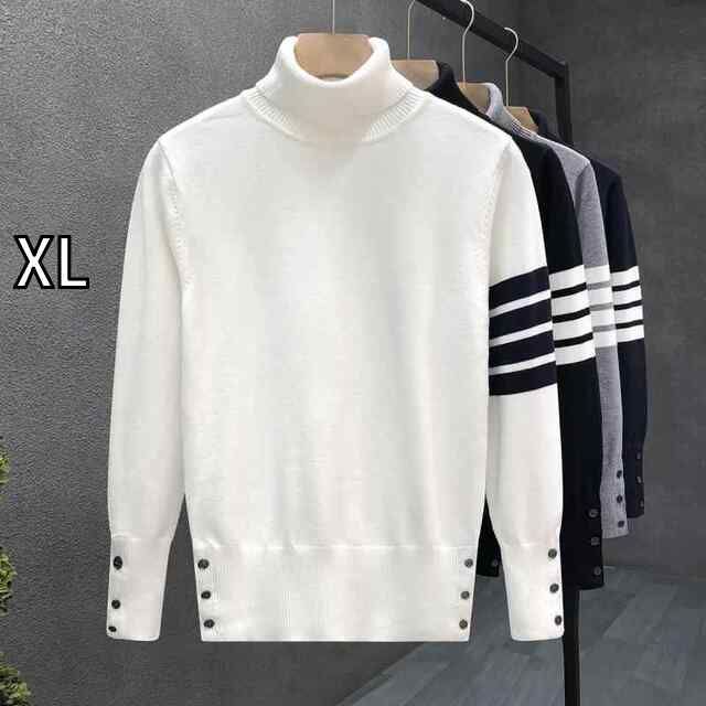 XL 秋冬 コーデ メンズ 服 シンプル ファッション オシャレ 大人 かっこいい 大きいサイズ ストリート 紳士服 タートルネック セーター 暖かい ニット セーター シャツ