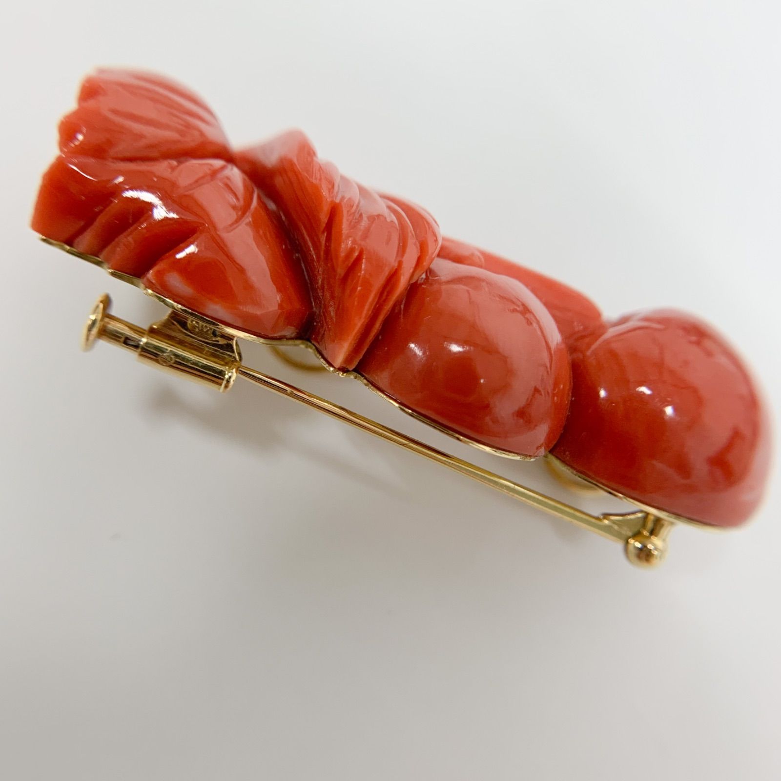 最終価格】【中古】TosA 珊瑚 ブローチ K18 - メルカリ