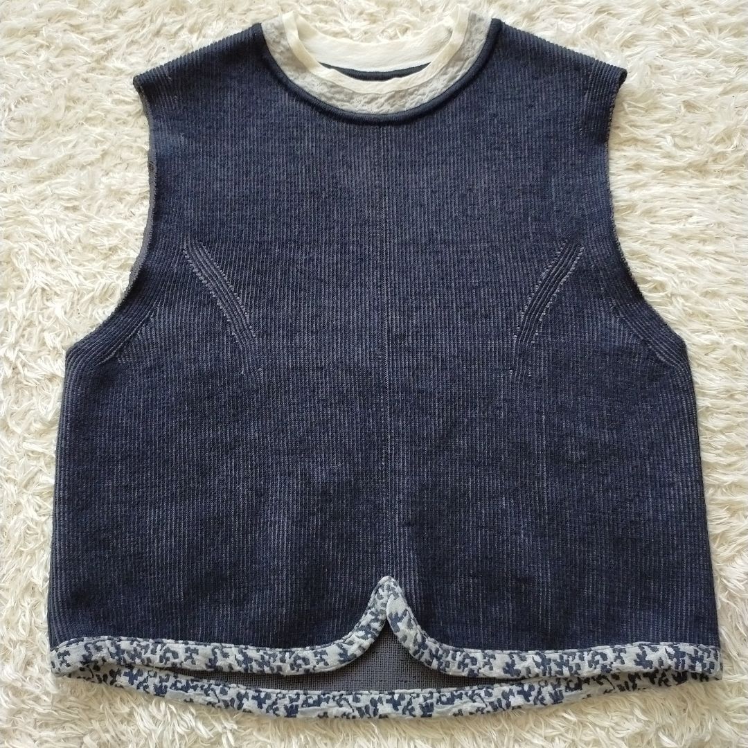 mame kurogouchi 伊万里ベスト マメクロゴウチ ネイビー 紺 サイズ3 ニットベスト