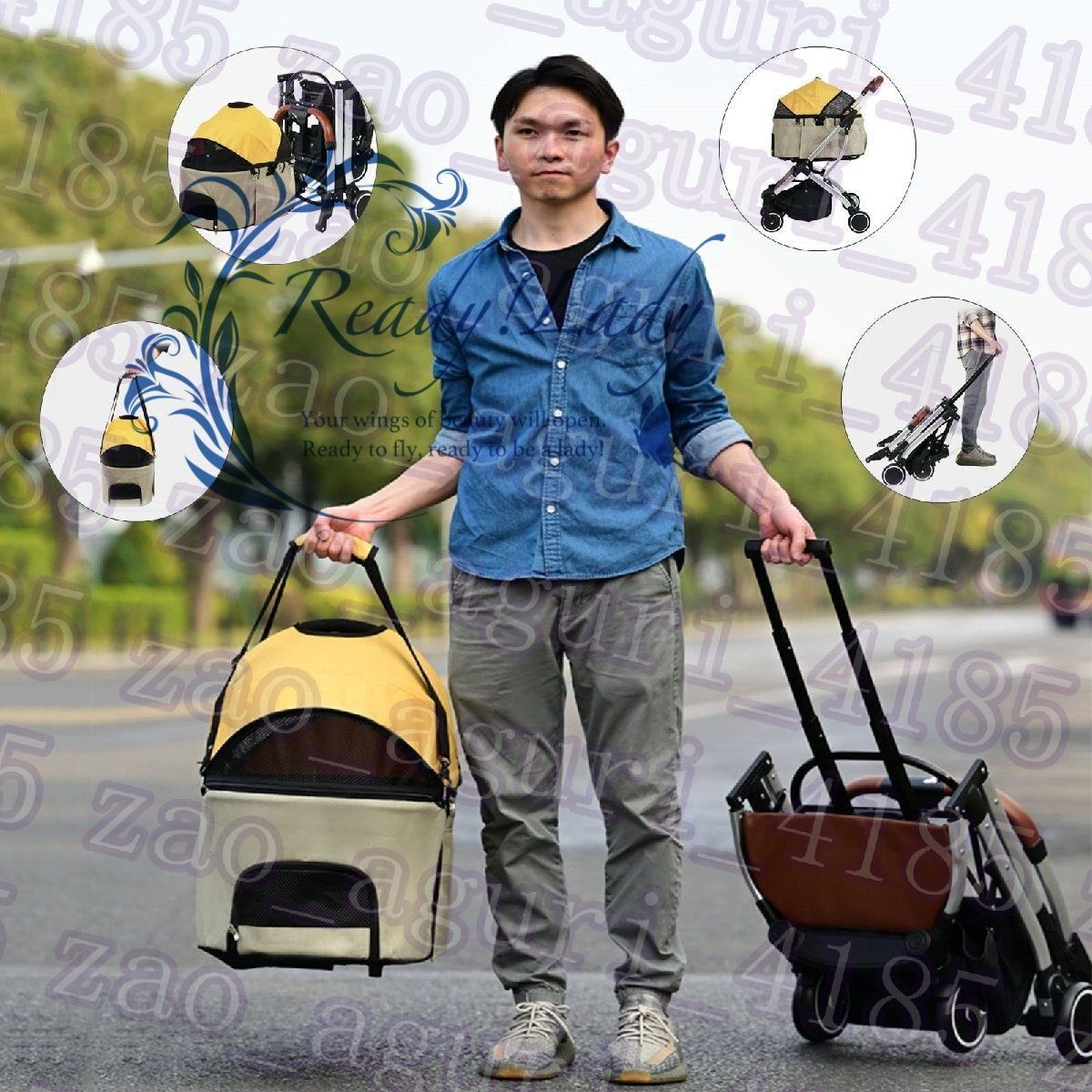 ペットカート 分離型 対面式 取り外し可能 折りたたみ 小型犬 中型犬 多頭 猫 軽量 2way ストッパー付き 4輪 組立簡単 介護用 ペットカート 分離式 分離 コンパクト 折りたたみ 取り外し