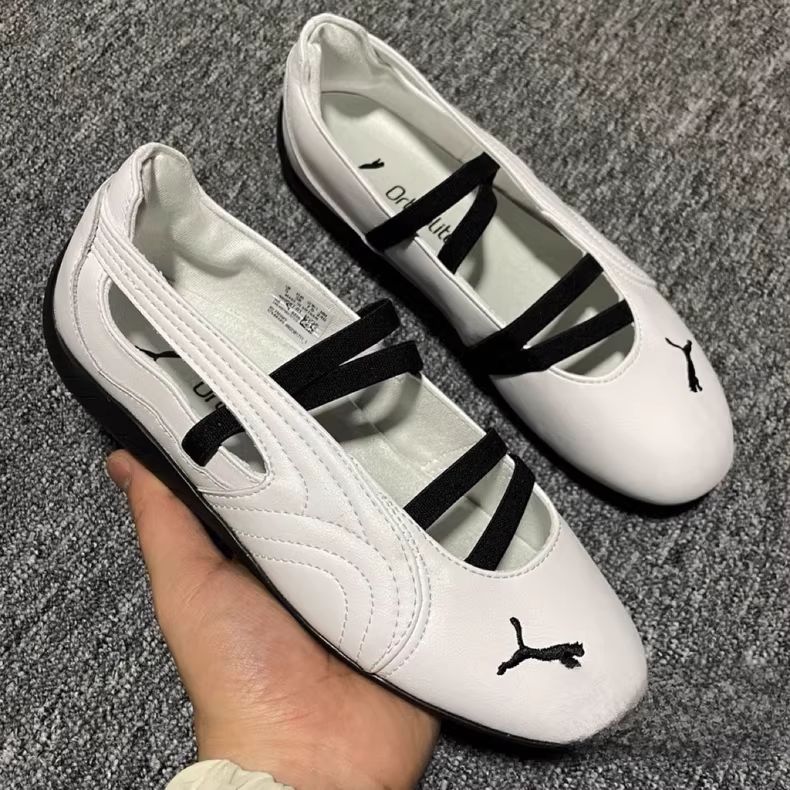 PUMA SPEEDCAT BALLET LEATHER WHITE BLACK白 バレエシューズ レディース ウィメンズ