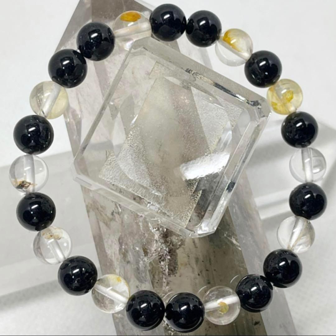 ブラックルチル ライモナイト パワーストーンブレスレット 内径