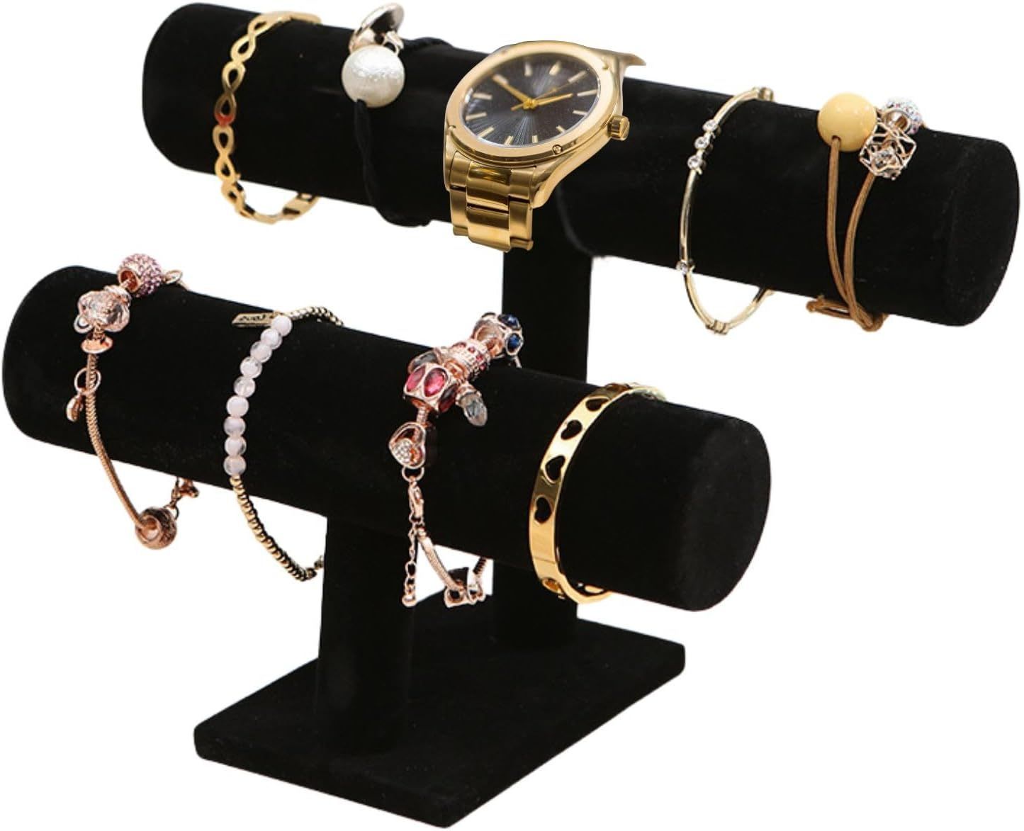 ■■■ Display Stand, Watch Accessory, Bracelet, Jewelry Watch Storage, Display (2 Tiers, Black/Gray) ■■■