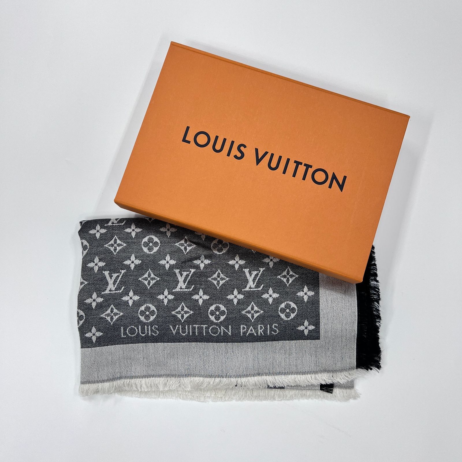 LOUIS VUITTON ルイヴィトン モノグラム ストール シルク ウール M71378 IS4212 マルチカラー ヴィンテージ レディース HIBUOCHI VINTAGE