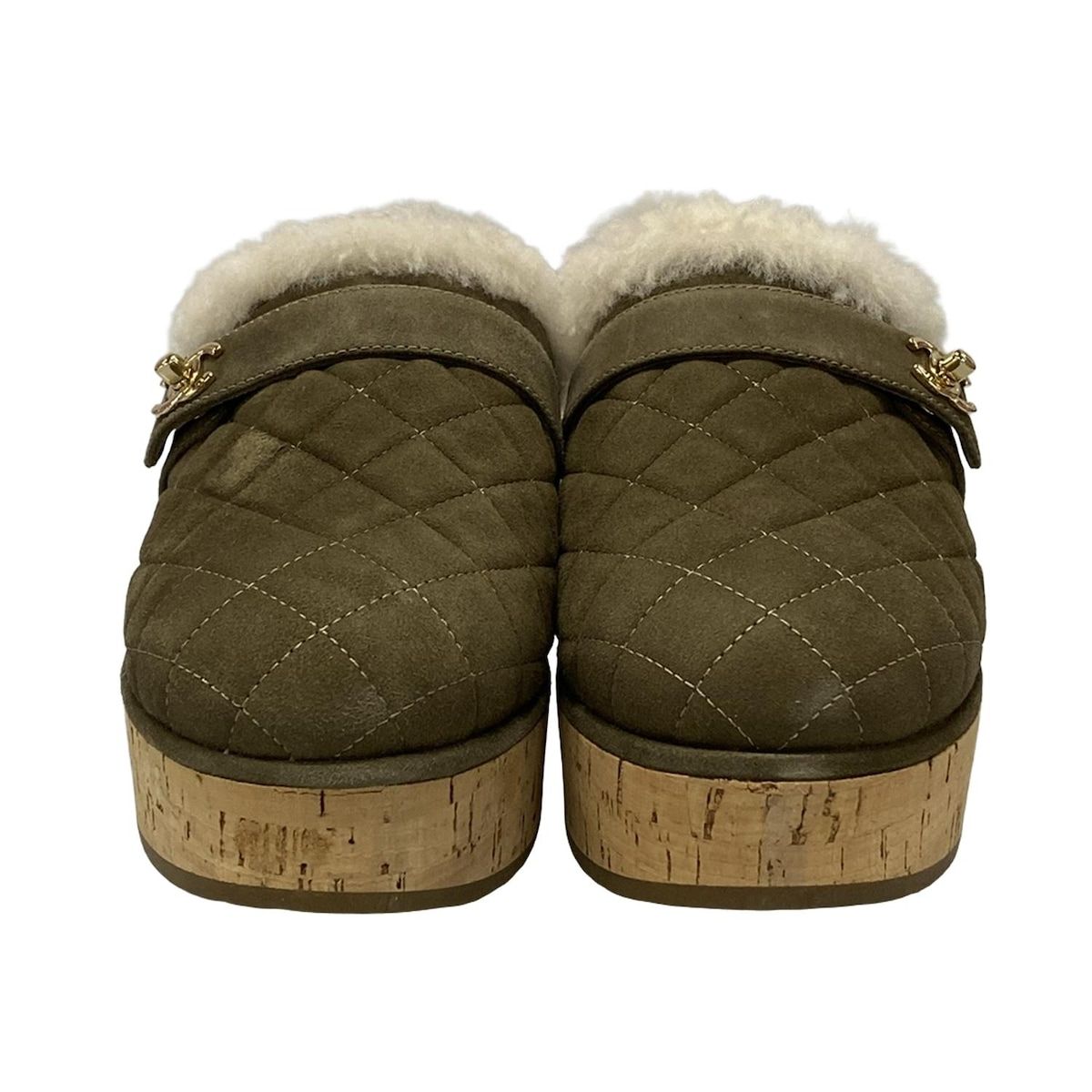 CHANEL シャネル ミュール 36 C レディース - グレーベージュ キルティング|ココマーク|ゴールド金具 KIN-KAAI_COM