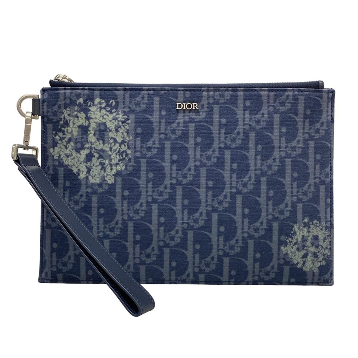 DIOR|ChristianDior ディオール|クリスチャンディオール クラッチバッグ - 2ESCA338DDO ネイビー×マルチ Dior Tears|オブリーク