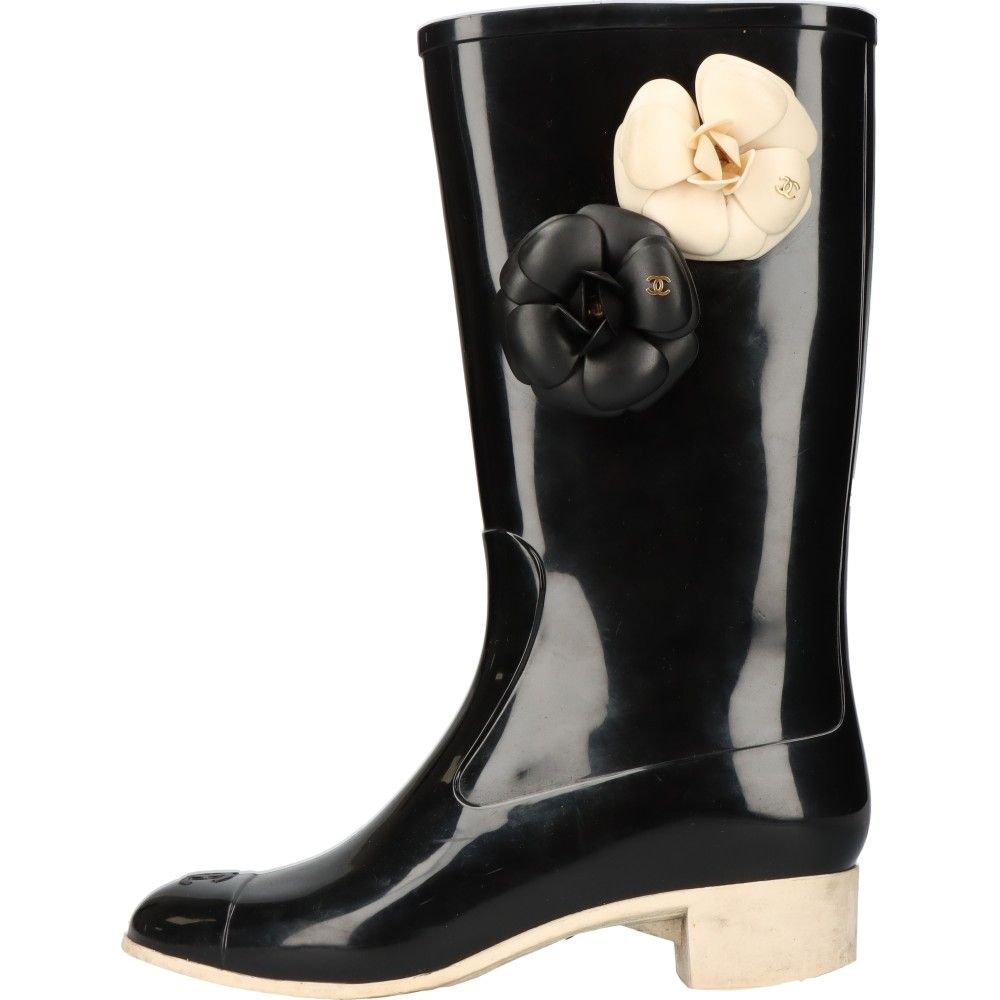CHANELレインブーツ　カメリア　ココマーク CHANEL (シャネル) カメリア フラワーココマーク ラバーレイン