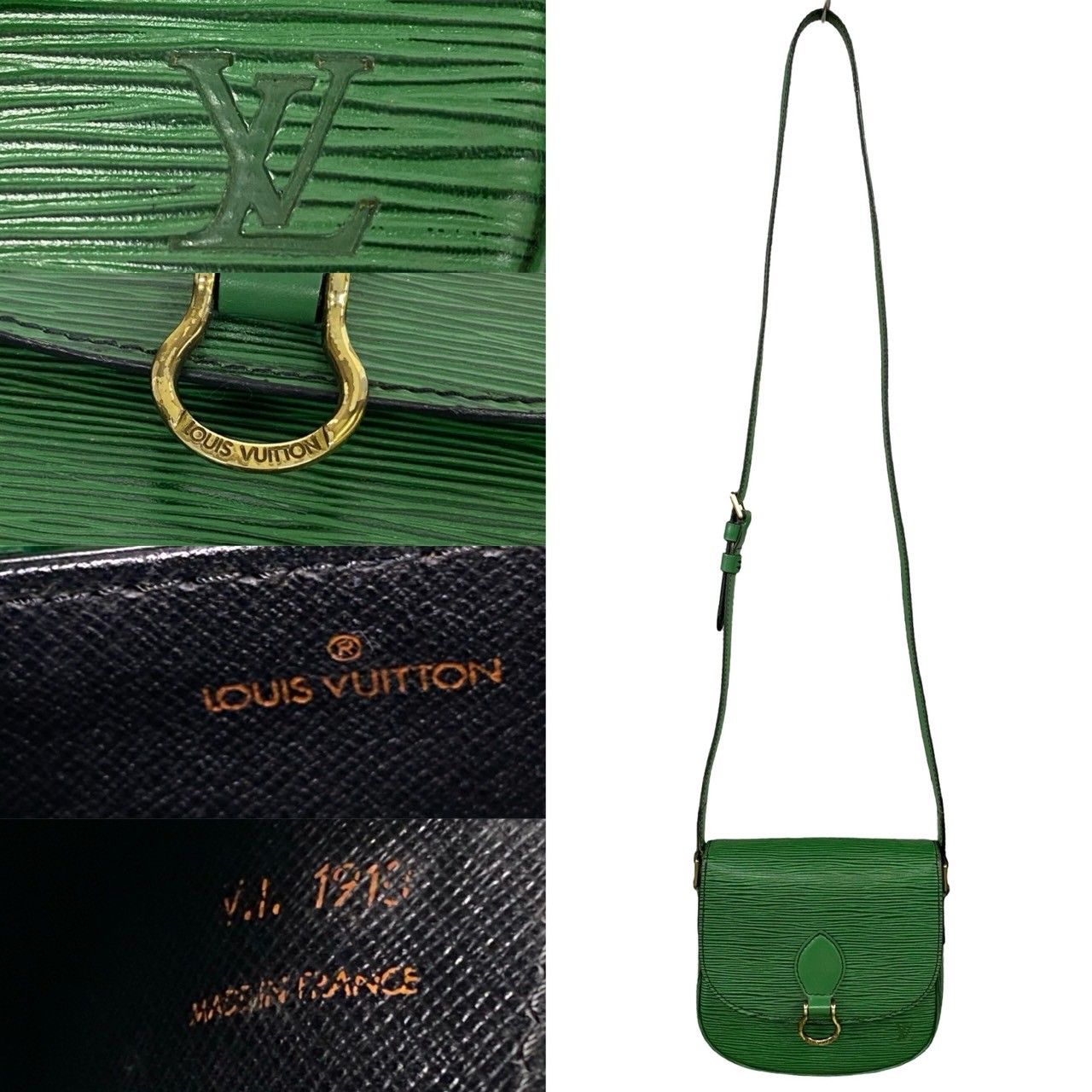 極 美品 袋付き LOUIS VUITTON ルイヴィトン ヴィンテージ ミニ サンクルー エピ レザー 本革 ショルダーバッグ ポシェット グリーン  476-9 - メルカリ