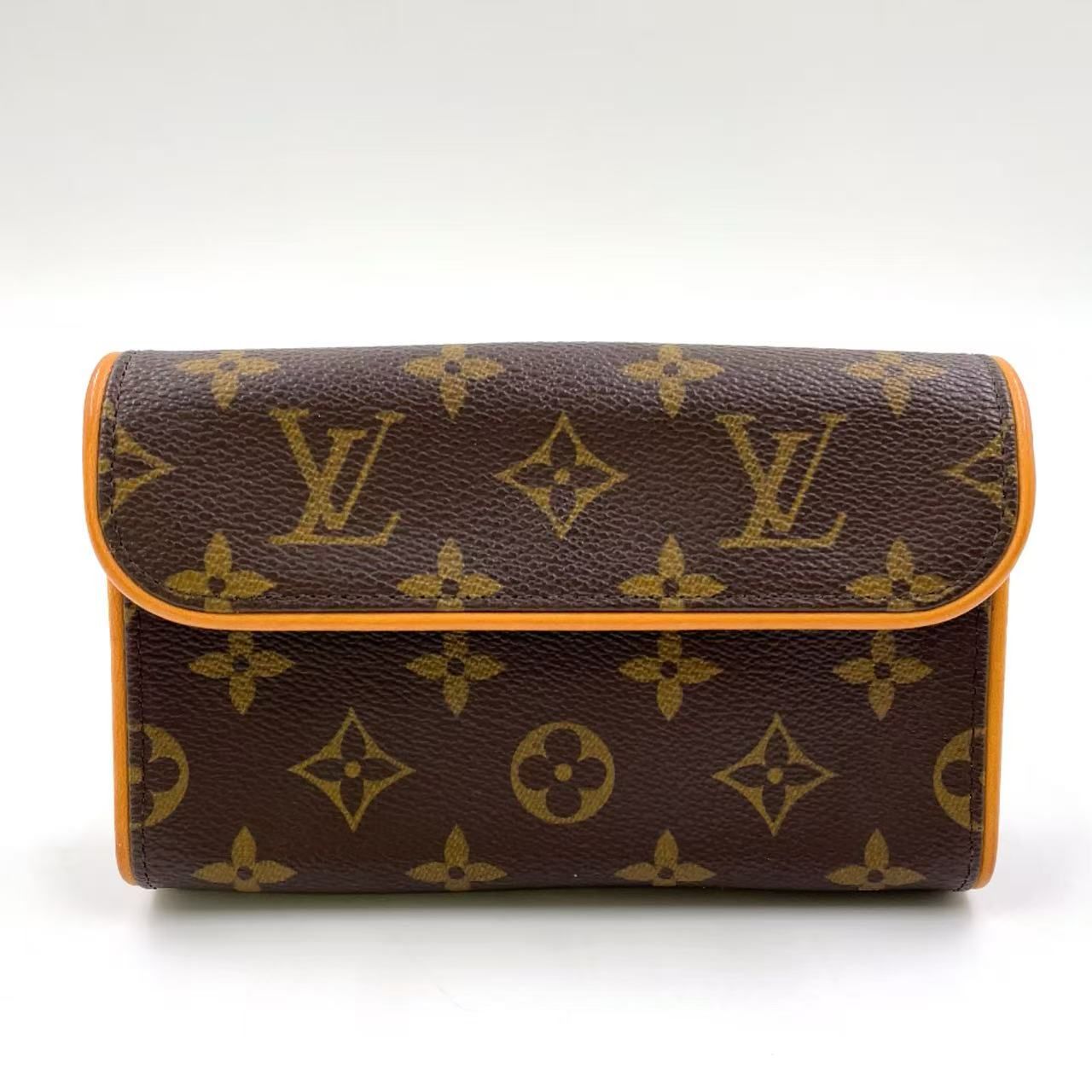 LOUIS VUITTON ポシェットフロランティーヌ モノグラム ウエストバック レザー×PVC ブラウン ボディバッグ ゴールド M51855