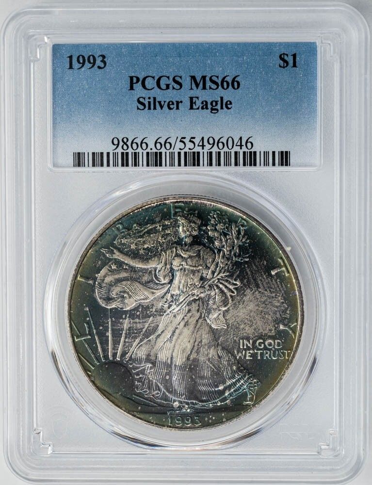 1993 American Silver Eagle $ MS66 PCGSColor 949875-26