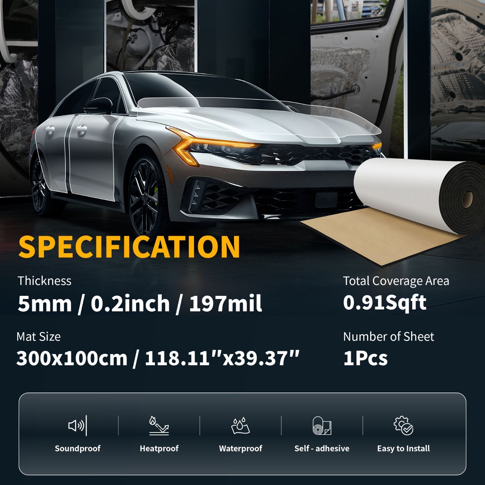 0.91sqft カーサウンドデッドナーマット