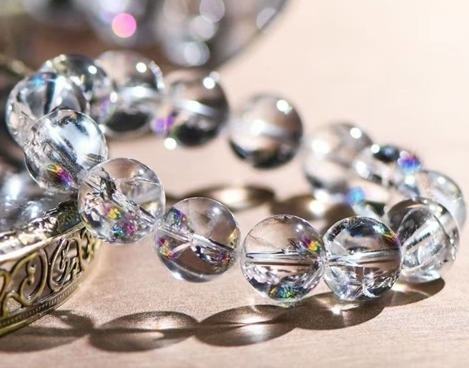 ☆透明度抜群！内包物多め！エレスチャルクォーツ ブレスレット☆  No1675 透明度抜群 天使からの贈り物 ☆エレスチャルクォーツ