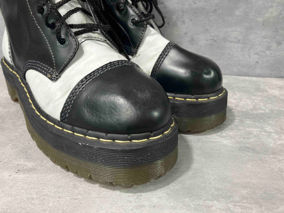 Dr.Martens 10ホールブーツ クレイジーボム ブラック ホワイト UK10 レザー ブーツ ドクターマーチン AW006 GC08K -  メルカリ