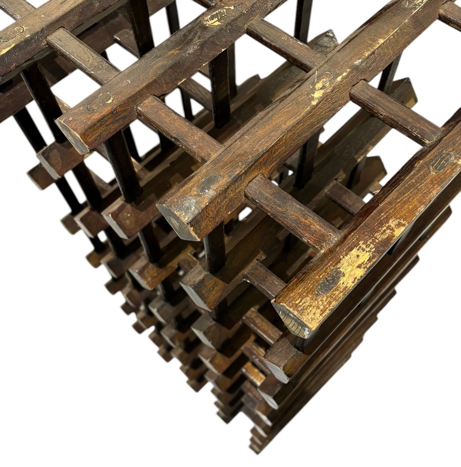 屏風式 衣紋掛け 折り畳み インテリア 昭和アンティーク 250406-4 屏風