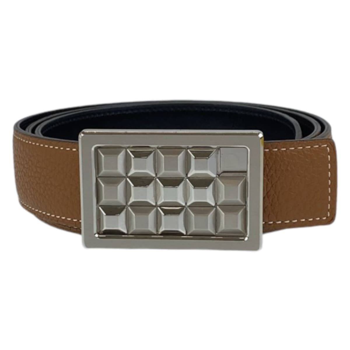 美品 HERMES エルメス スタッズバックル ゴールド キャメル